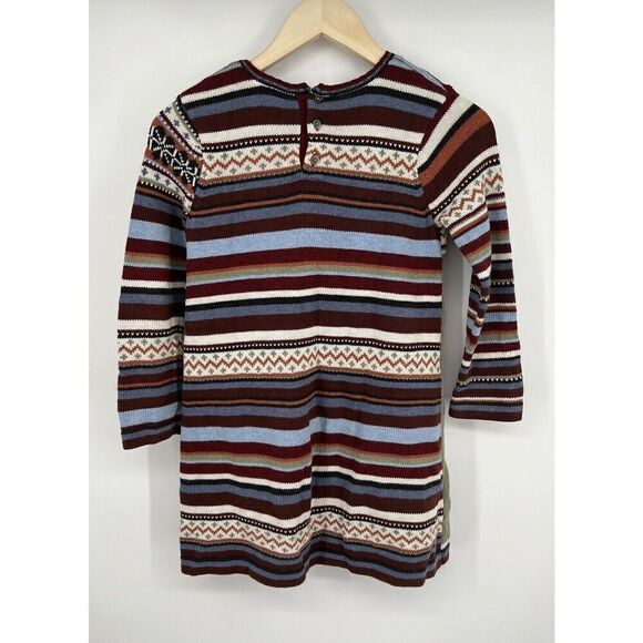 Hanna Andersson Storyteller Fair Isle Nordic Stripe Sweater Dress 120 US 8 - Picture 4 of 4